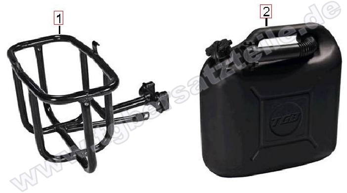 Benzinkanister u. Halter