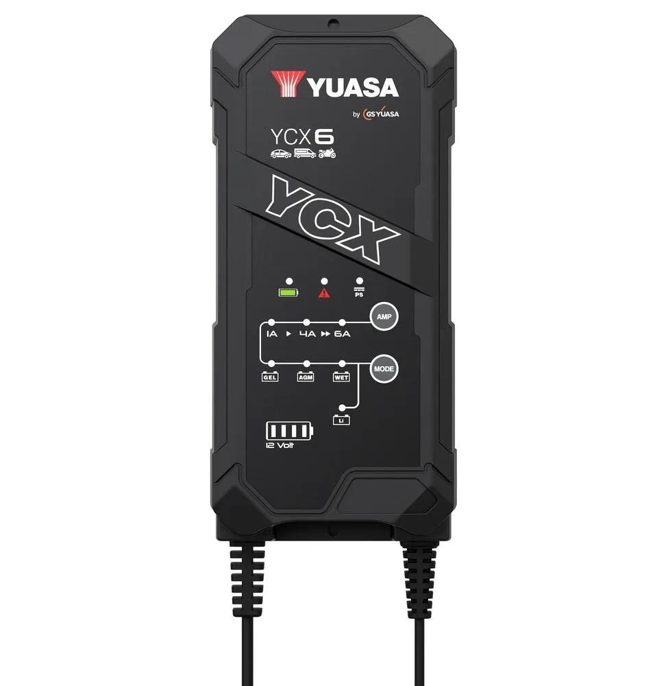 Yuasa_YCX6_Batterieladegeraet_12V_6A_fuer_Blei_Saeure___Lithium_Batterie Yuasa YCX6 Batterieladegerät 12V 6A für Blei-Säure + Lithium Batterie