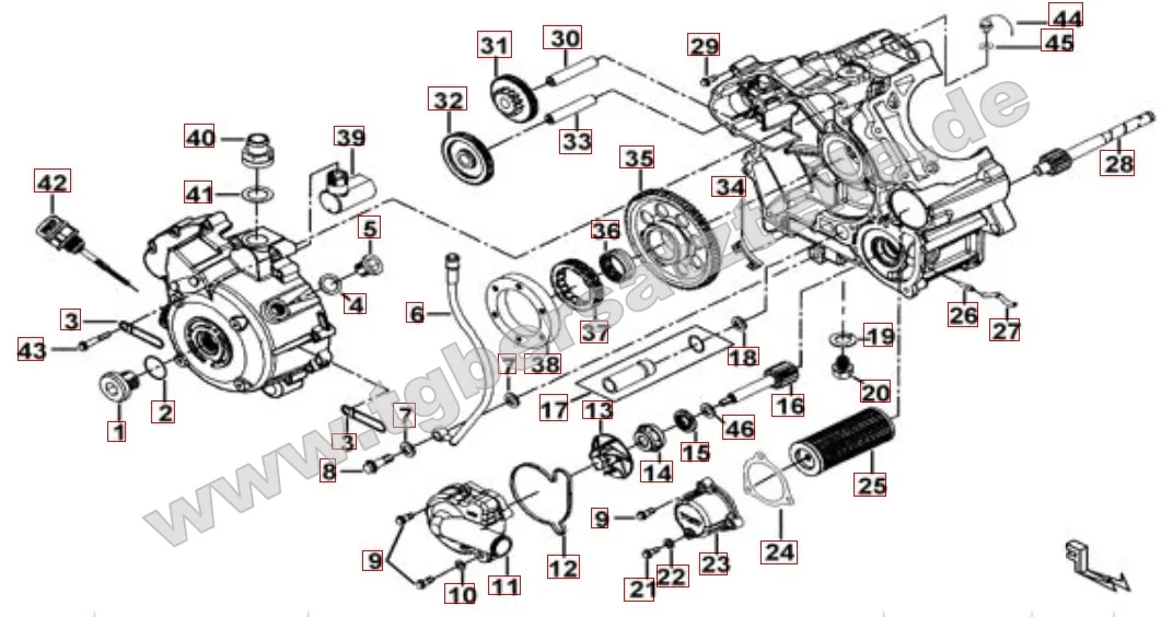 Motorgehäuse rechts Motorgehäuse rechts