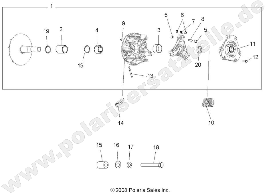 DRIVE TRAIN, PRIMARY CLUTCH DRIVE TRAIN, PRIMARY CLUTCH