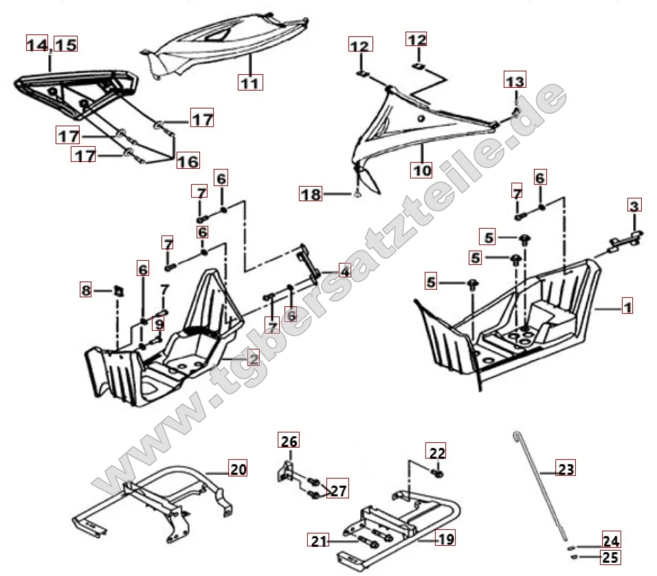 Seitenverkleidung - Fußstützen schwarz
