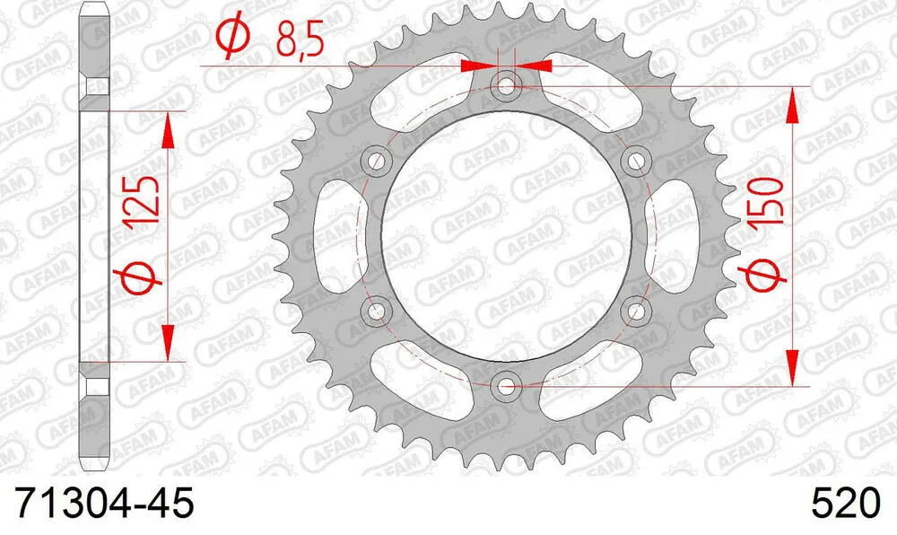 71304-45 AFAM Kettensatz Stahl 520 XRR3-G 14x45 - Gasgas EC 250 2012-24 - KIT107251
