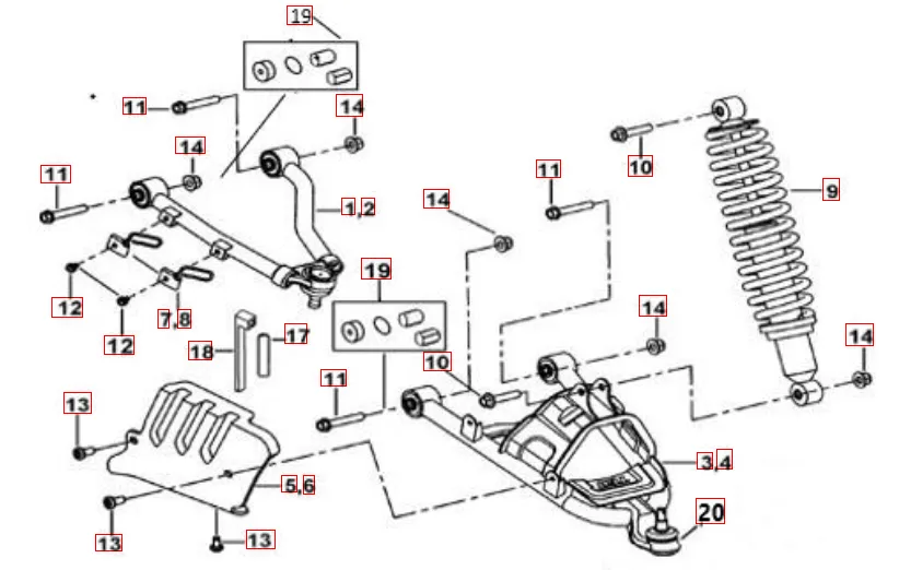 Federbein vorne,orange Federbein vorne,orange