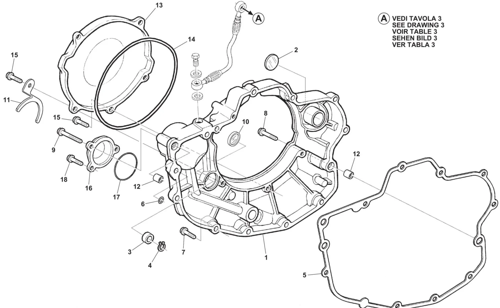 Kurbelwellengehäusedeckel rechts