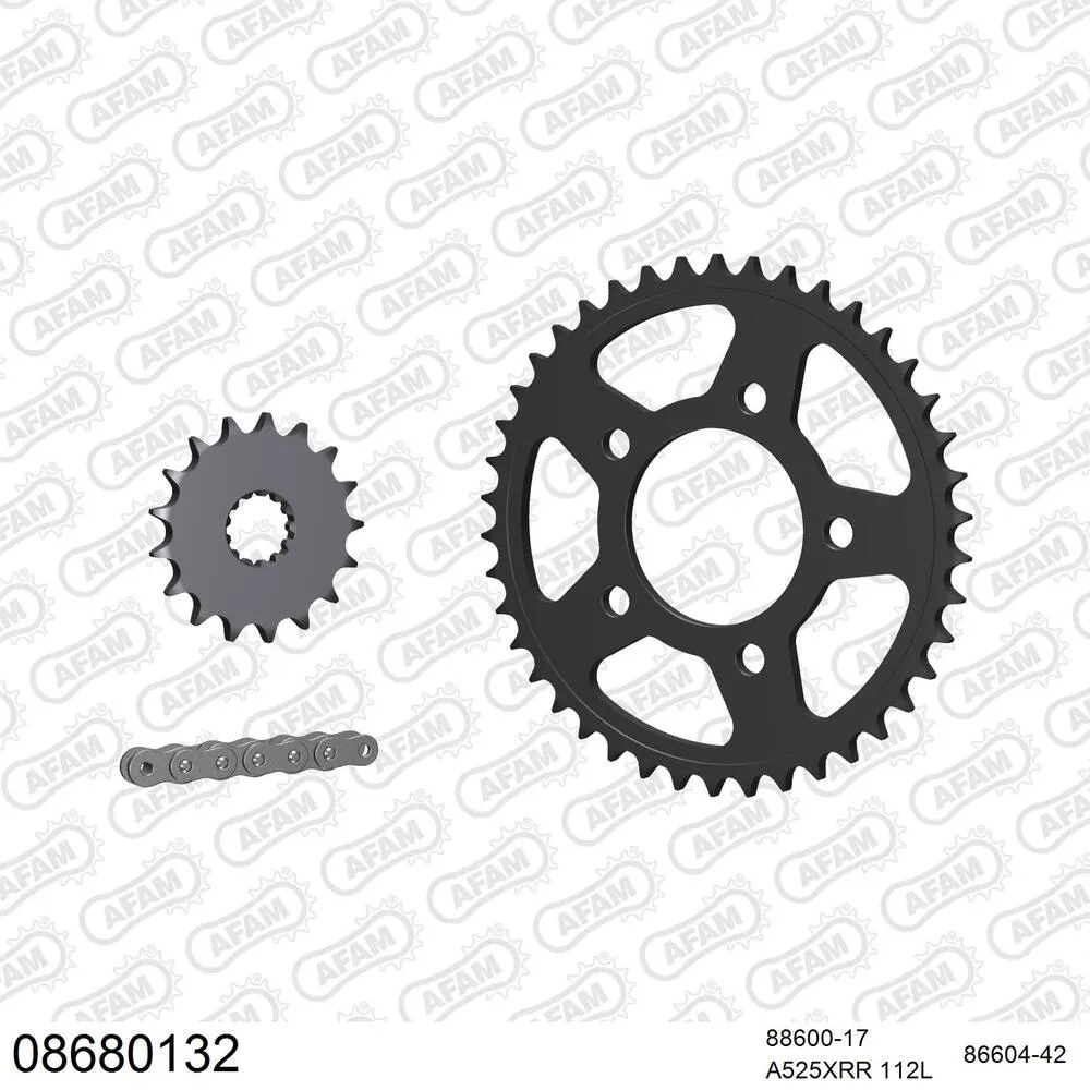 08680132 AFAM Kettensatz Stahl 525 XMR3 17x42 - Triumph Bonneville America 800 2002-06 - 08680132