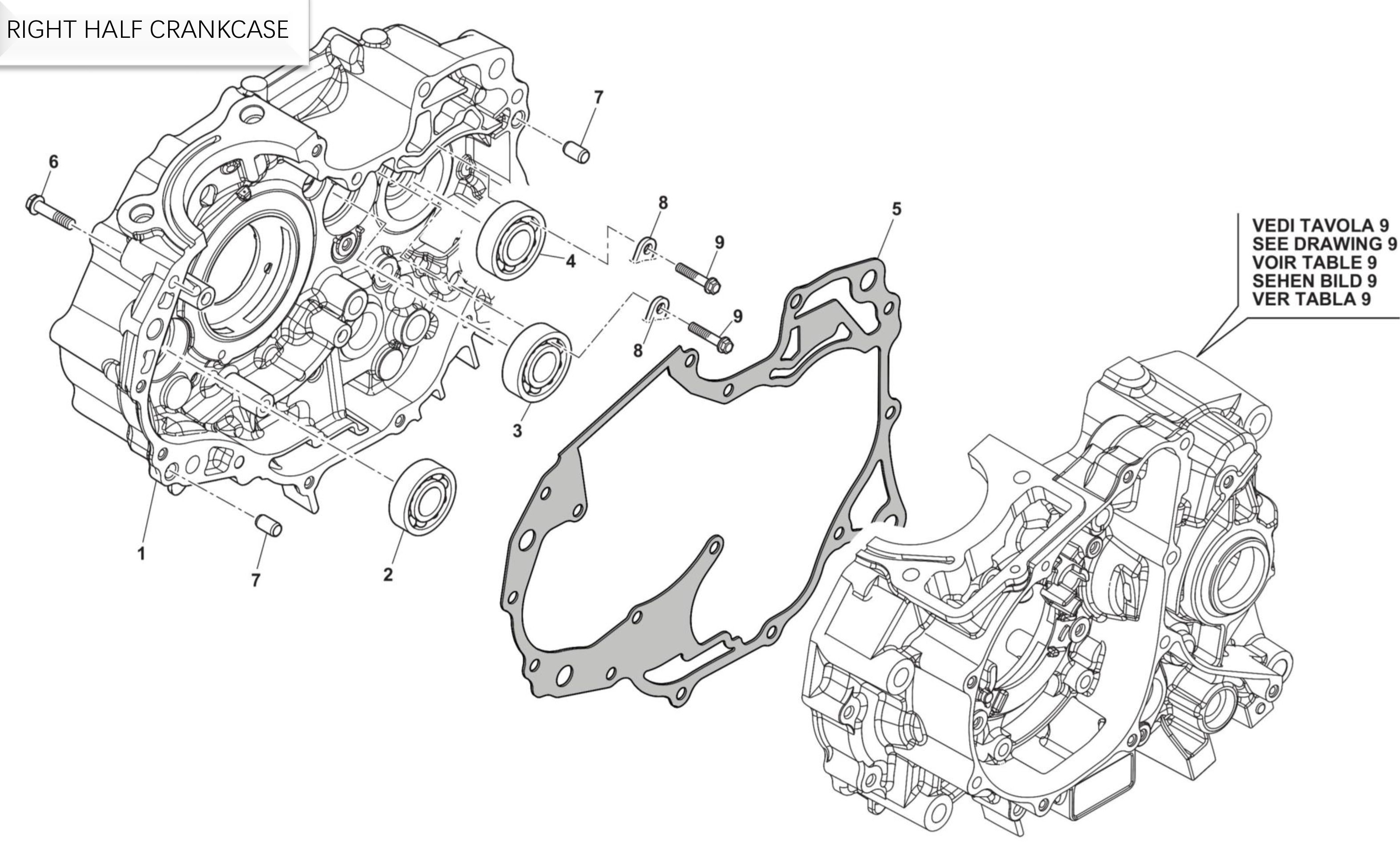 Motorgehäuse rechts Motorgehäuse rechts
