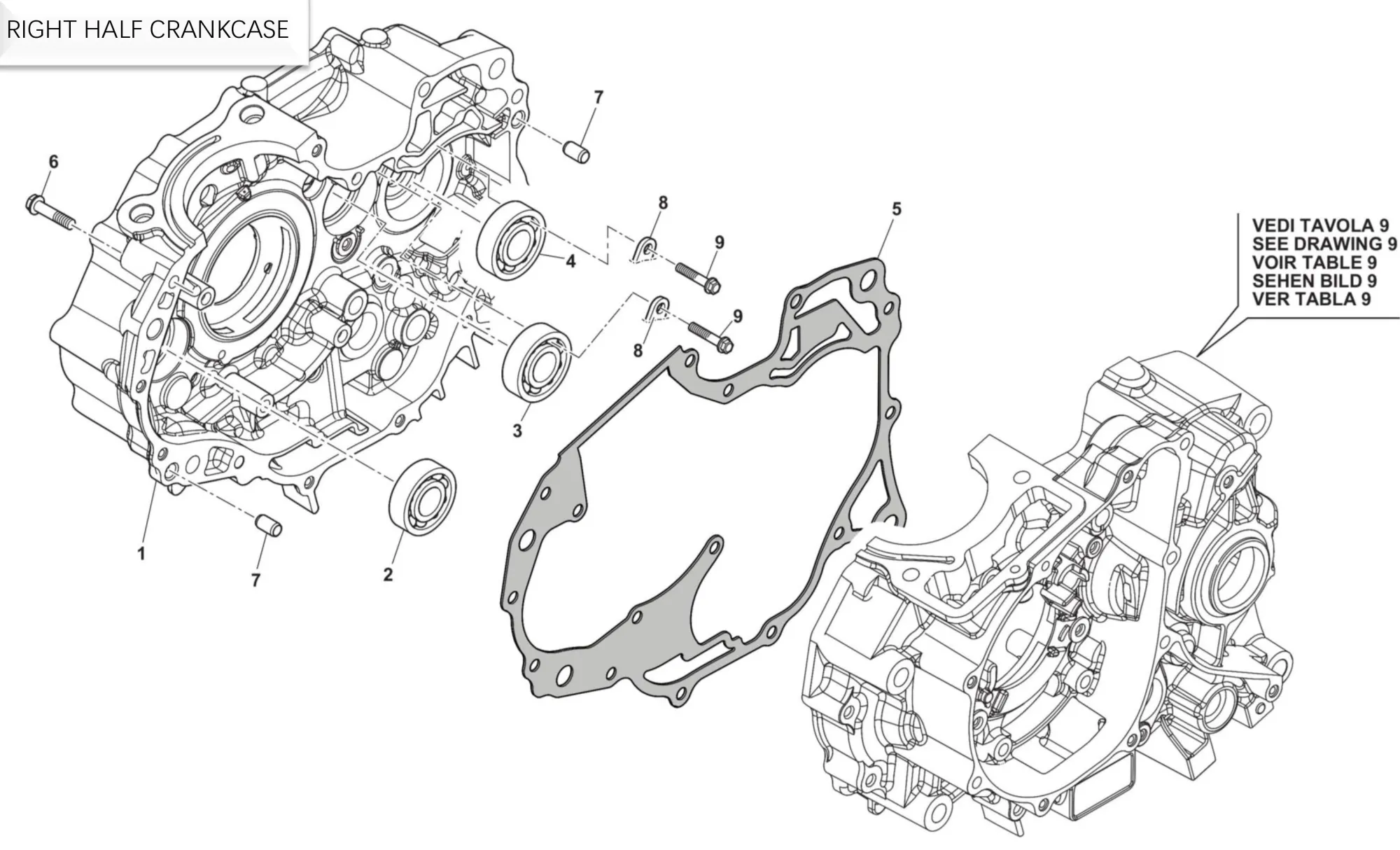 Motorgehäuse rechts Motorgehäuse rechts