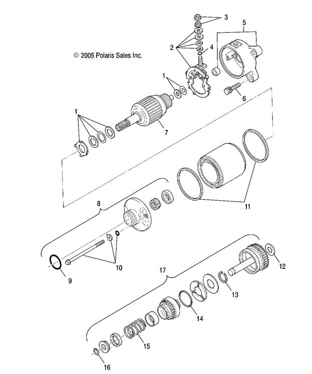 ENGINE, STARTING MOTOR