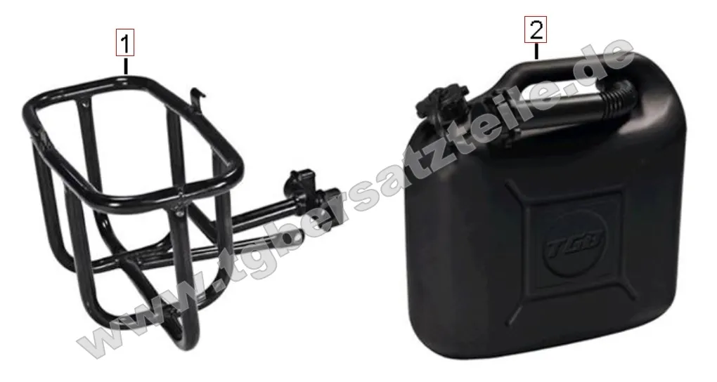 Benzinkanister und Halter