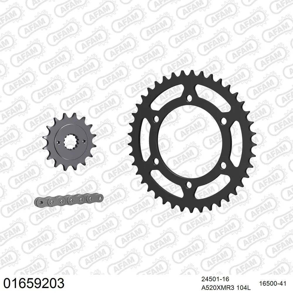01659203 AFAM Kettensatz Stahl 520 XMR3 16x41 - Kawasaki GPZ 500 S 1994-04 - 01659203