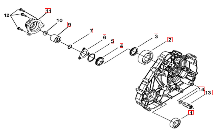 Motorgehäusedeckel links 1