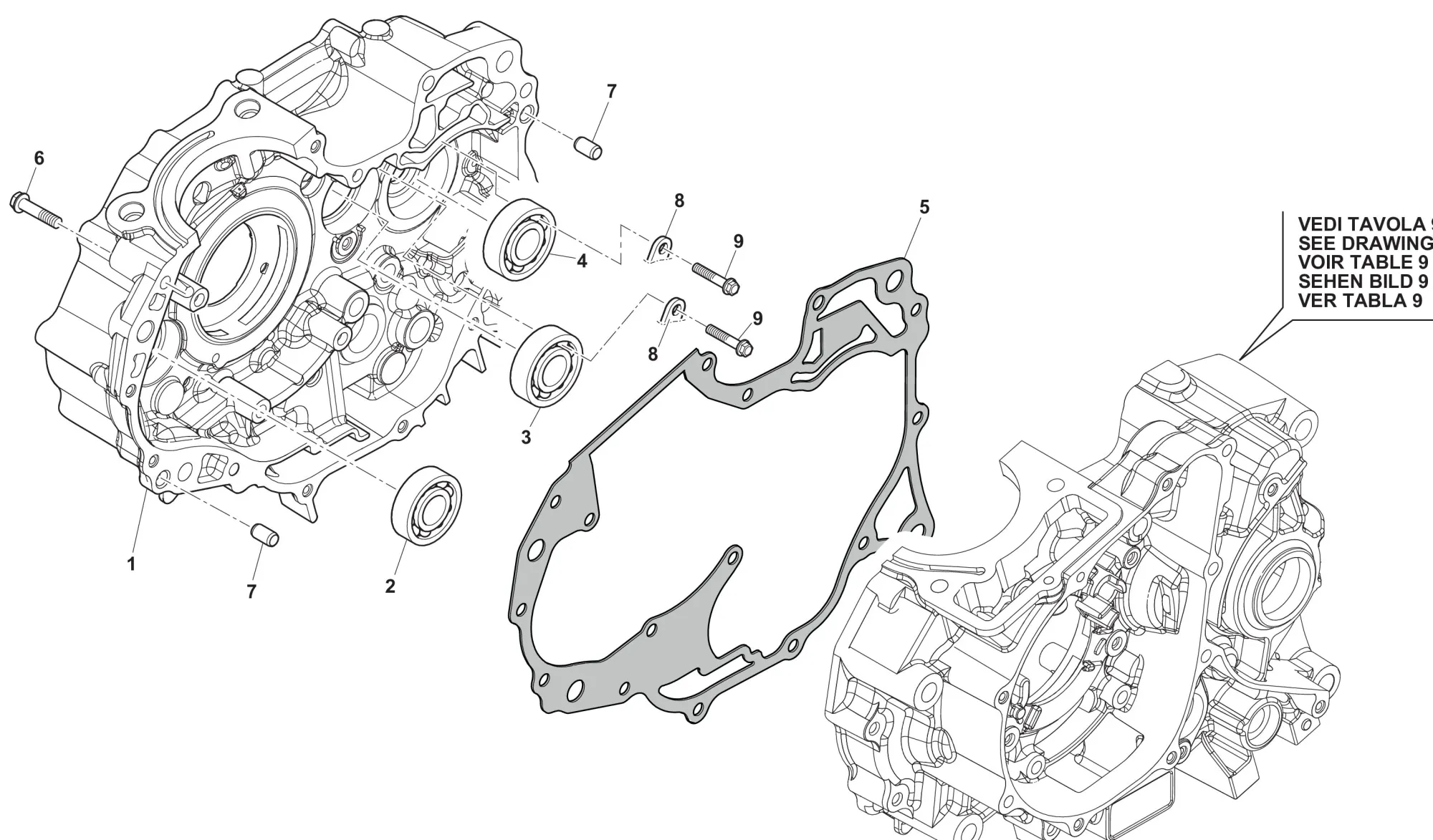 Motorgehäuse rechts Motorgehäuse rechts