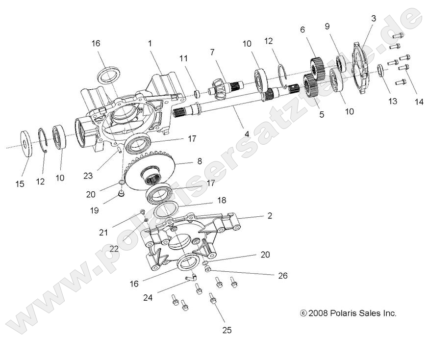DRIVE TRAIN, MID GEARCASE INTERNALS DRIVE TRAIN, MID GEARCASE INTERNALS