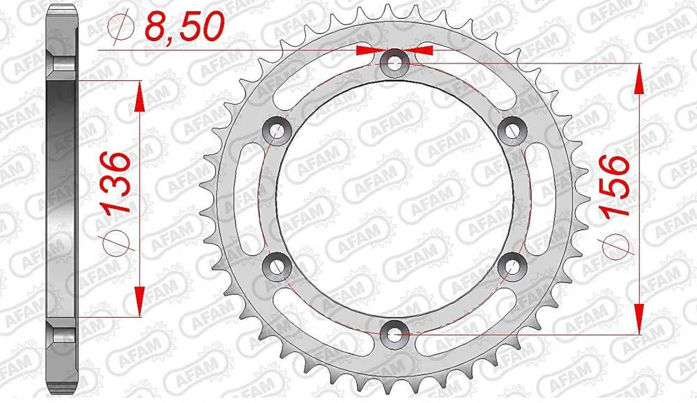afam_kettenrad_hinten_14506 AFAM Kettensatz Stahl 525 XRR 15x43 - Suzuki XF 650 Freewind 1997-02