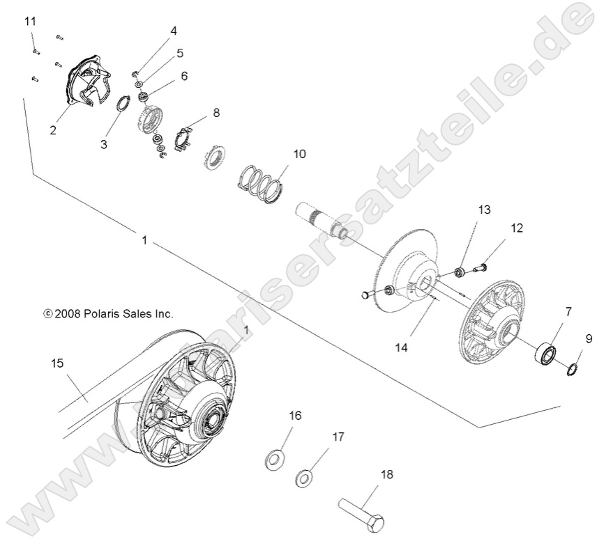 DRIVE TRAIN, SECONDARY CLUTCH DRIVE TRAIN, SECONDARY CLUTCH
