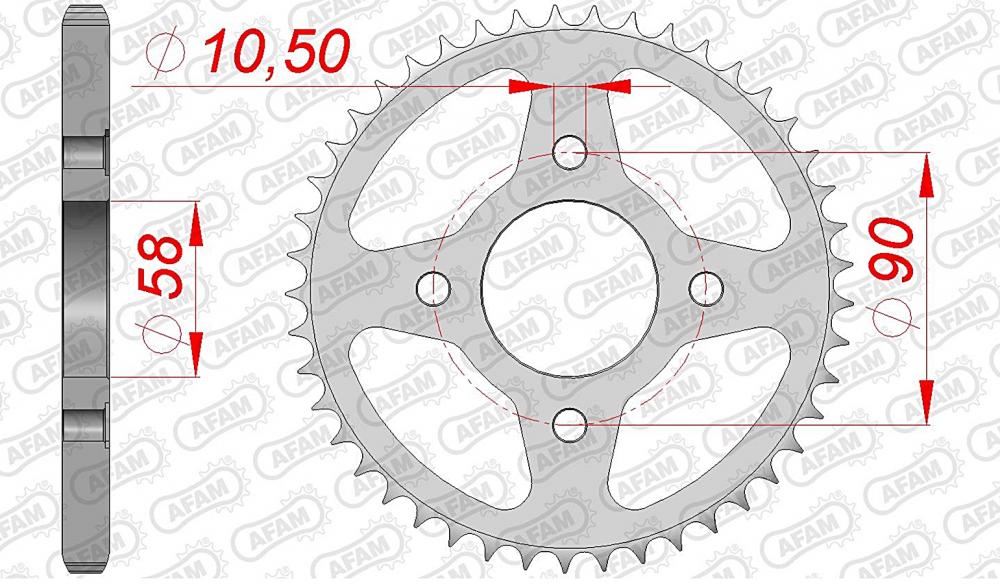 AFAM Kettensatz Stahl 428 R1-G 15x43 - Honda CM 125 C 1982-85