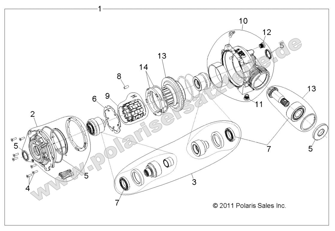 Drive Train, Front Gearcase Internals 49RGRTRANSINTL1332842