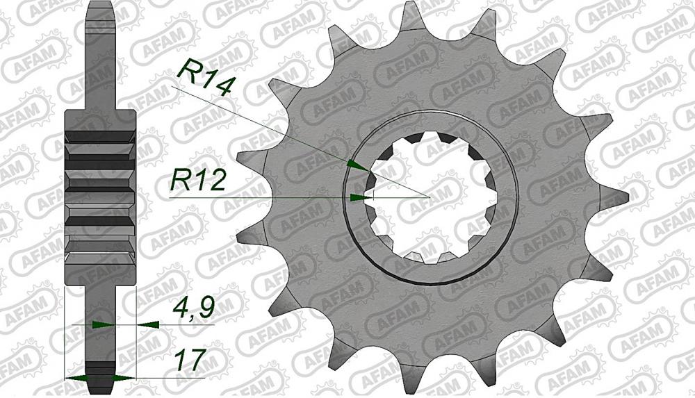 AFAM Kettensatz Stahl 525 XRR 15x43 - Honda CBF 600 S 2004-07