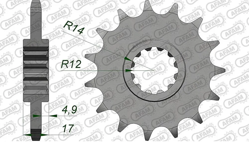 afam_ritzel_vorne_20515 AFAM Kettensatz Stahl 525 XRR 15x43 - Honda CBF 600 S 2004-07