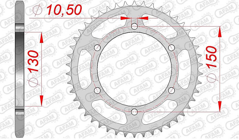 afam_kettenrad_hinten_12604 AFAM Kettensatz Stahl 520 XSR-G 16x46 - Yamaha XJ 6 N Diversion 2009-16