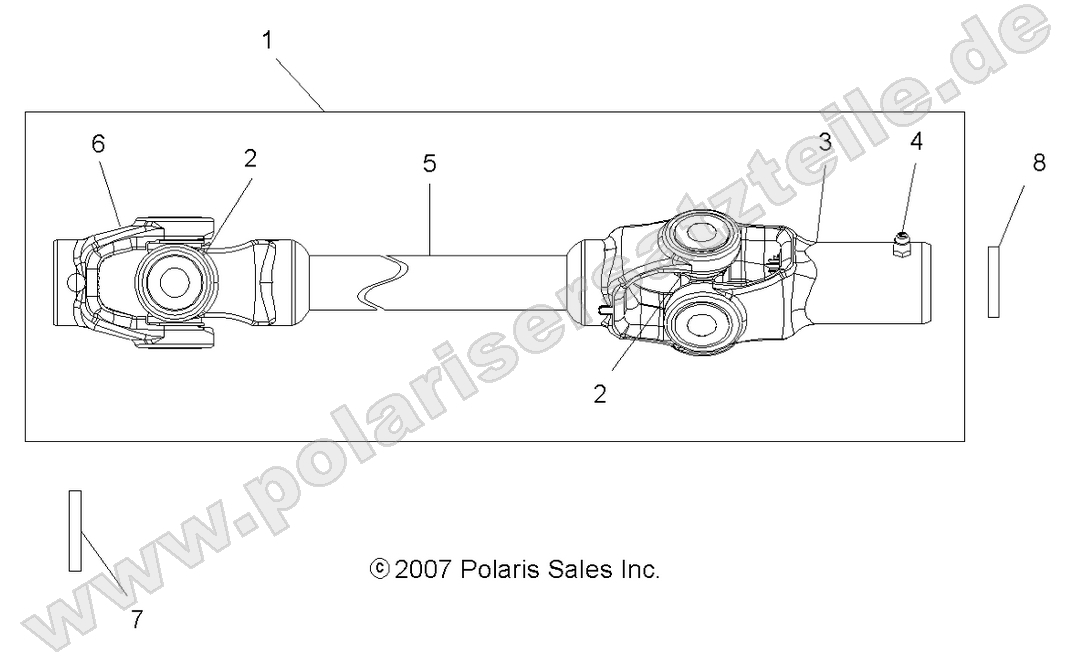 DRIVE TRAIN, FRONT PROP SHAFT (Built 9/17/07 and Before) DRIVE TRAIN, FRONT PROP SHAFT (Built 9/17/07 and Before)