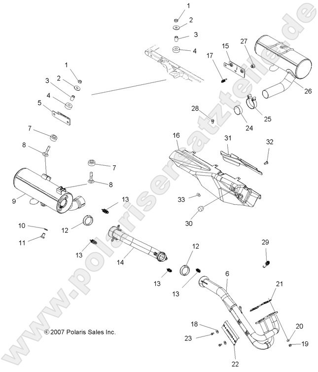ENGINE, EXHAUST SYSTEM, DUAL ENGINE, EXHAUST SYSTEM, DUAL
