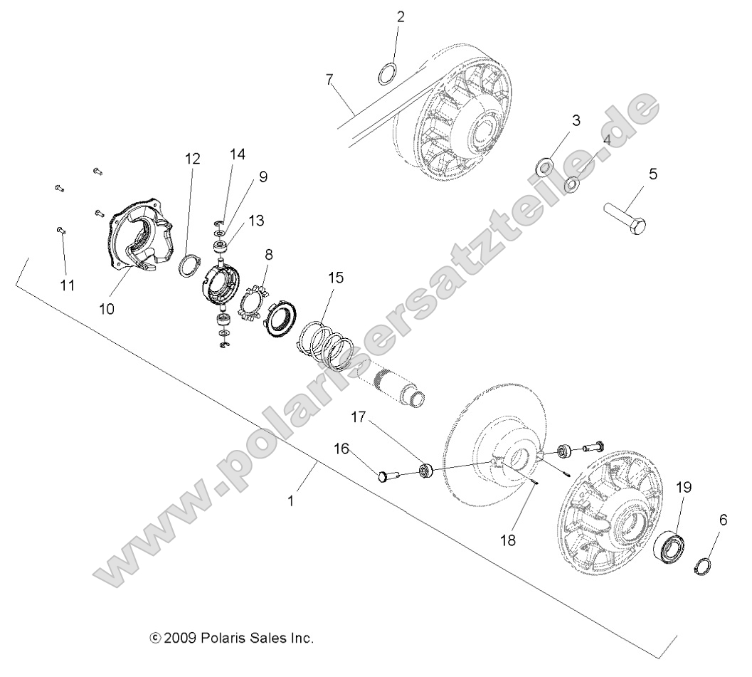 Drive Train, Secondary Clutch (49ATVCLUTCHDRIVEN08SPX25)