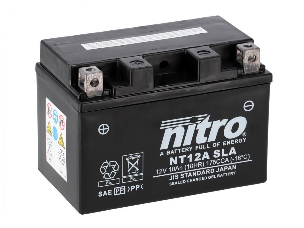 Nitro_NT12A_YT12A_BS_SLA_GEL_AGM_Batterie_12V_10AH___Einbaufertig___6797 Nitro NT12A / YT12A-BS SLA GEL AGM Batterie 12V 10AH - Einbaufertig (YT12A-4, GT12A-BS)