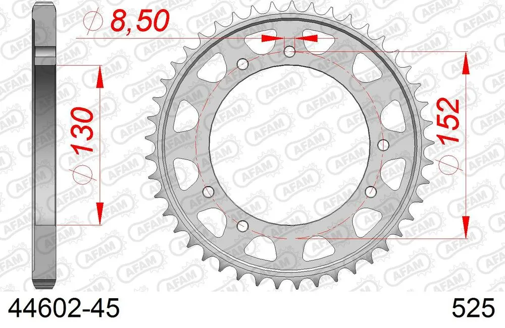 44602-45 AFAM Kettensatz Stahl 525 XSR2-G 15x45 - Cagiva 900 ie Grand Canyon 1998-00 - 04486554