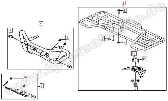 Stoßstange vorne-Gepäckträger hinten Stoßstange vorne-Gepäckträger hinten
