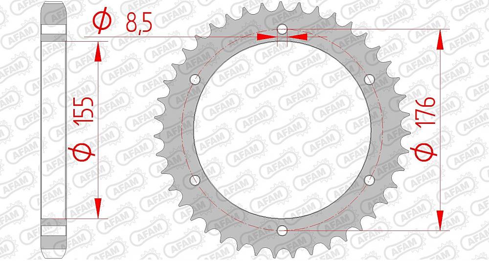 AFAM Kettensatz Stahl 530 XSR2-G 18x42 - Triumph 1050 Speed Triple 2005-10