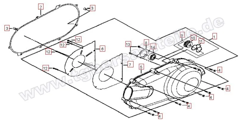 Gehäusedeckel links