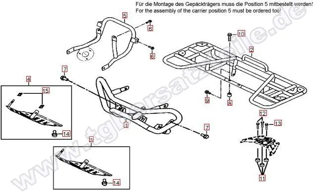 Stoßstange vorne-Gepäckträger hinten