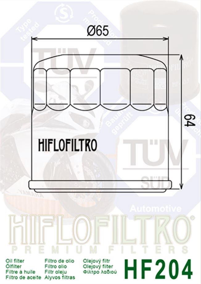 Hiflofiltro_Oelfilter_Hiflo_HF204_Technik Hiflofiltro Ölfilter Hiflo HF204 Yamaha YXZ 1000 R /SS /SE