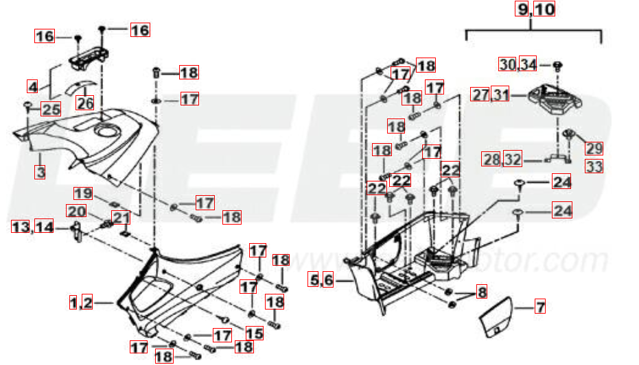 Fußstützen-Tankabdeckung
