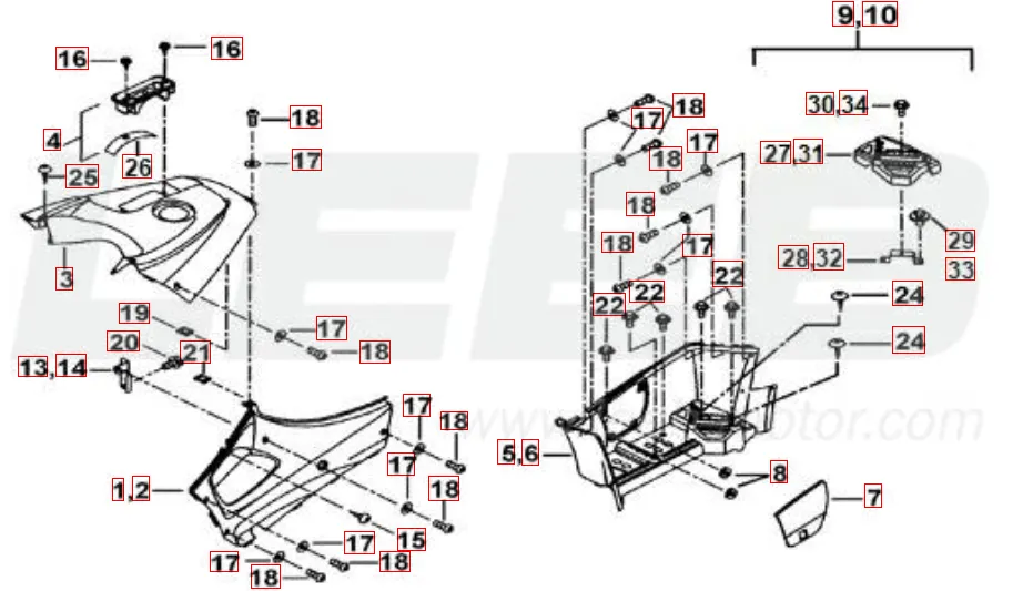 Fußstützen-Tankabdeckung