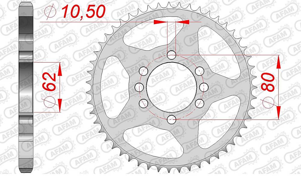 AFAM Kettensatz Stahl 428 R1-G 16x49 - Yamaha DT 125 MX 1978-91