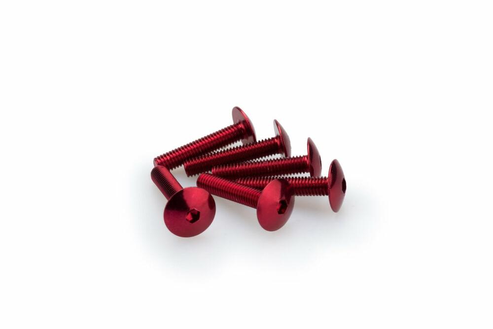 PUIG SCHRAUBEN-KIT (KUPPELFÖRMIG) M6X30MM. ROT - 3995R
