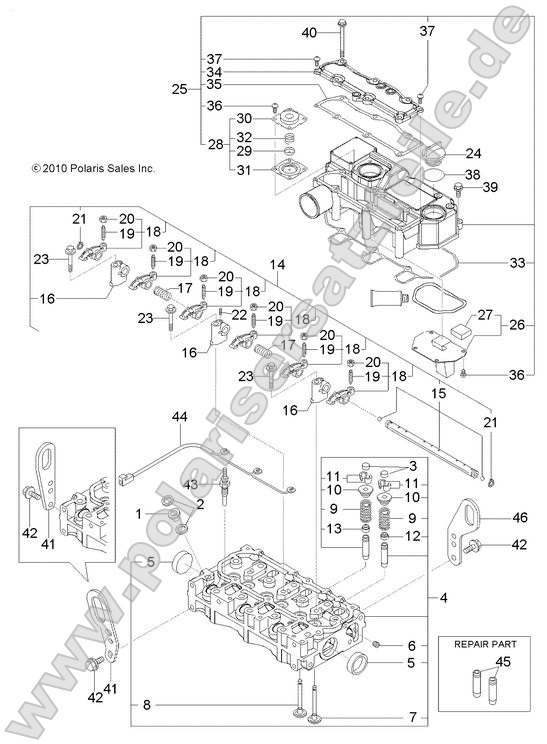 Engine, Cylinder Head and Bonnet