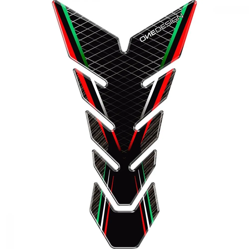 OneDesign Tankpad Black Edition "schwarz-rot-grün" Design - Universal