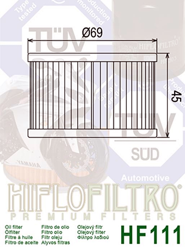 Hiflofiltro_Oelfilter_HF111_Technische_Daten Hiflofiltro Ölfilter Hiflo HF111 Honda Rancher Rubicon Rincon TRX 400 - 650 680