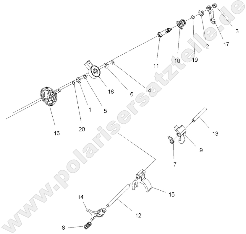 DRIVE TRAIN, MAIN GEARCASE SHIFT FORKS