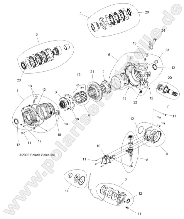 DRIVE TRAIN, FRONT GEARCASE INTERNALS DRIVE TRAIN, FRONT GEARCASE INTERNALS