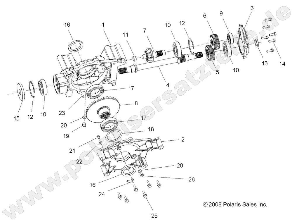 DRIVE TRAIN, MID GEARCASE INTERNALS