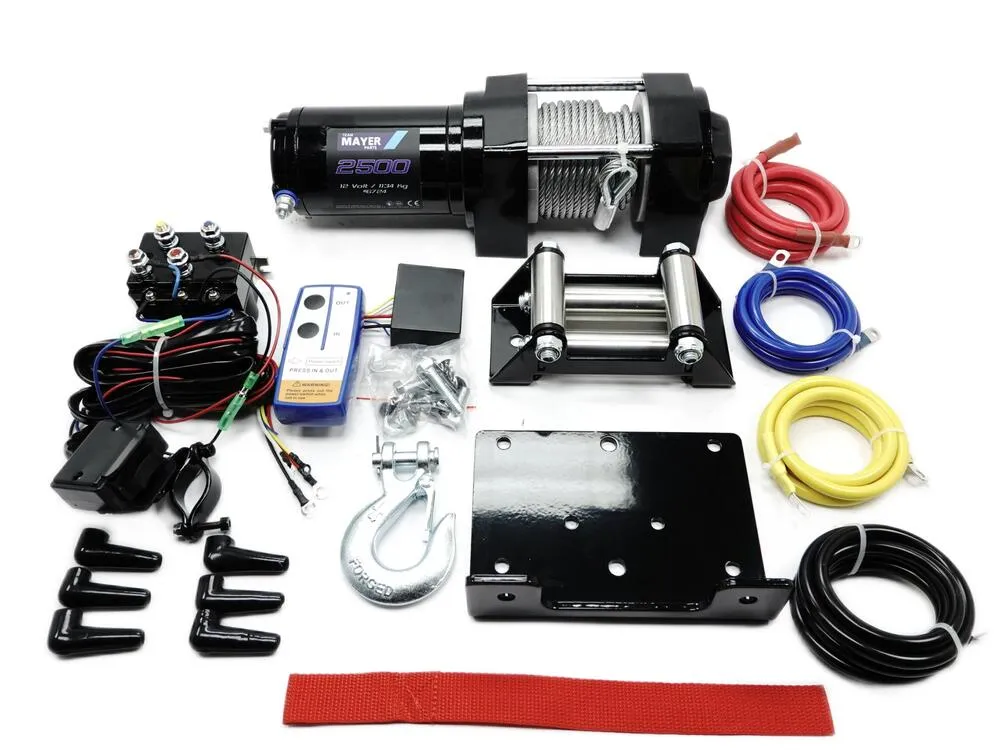 TMP ATV - Quad Seilwinde 2500 / 12V / 1134 kg / Stahlseil + Funk Fernbedienung