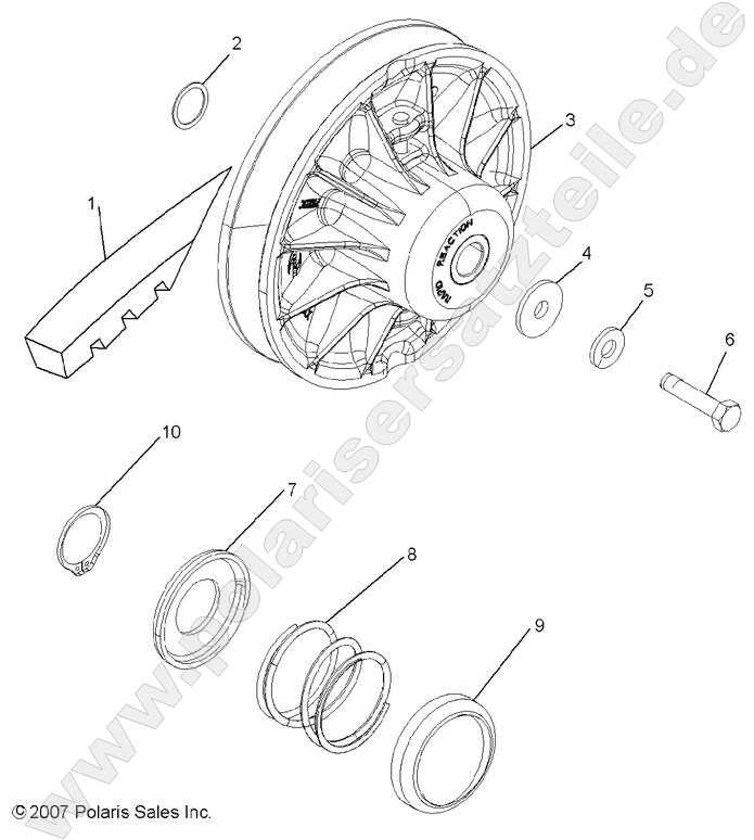 DRIVE TRAIN, SECONDARY CLUTCH