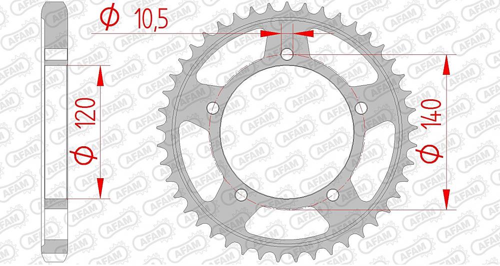 AFAM Kettensatz Stahl 530 XHR2-G 17x42 - Suzuki GSX-R 1000 2001-06