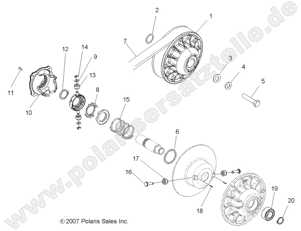 DRIVE TRAIN, SECONDARY CLUTCH DRIVE TRAIN, SECONDARY CLUTCH