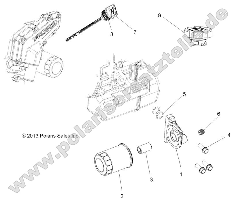 Engine, Oil Filter and Dipstick