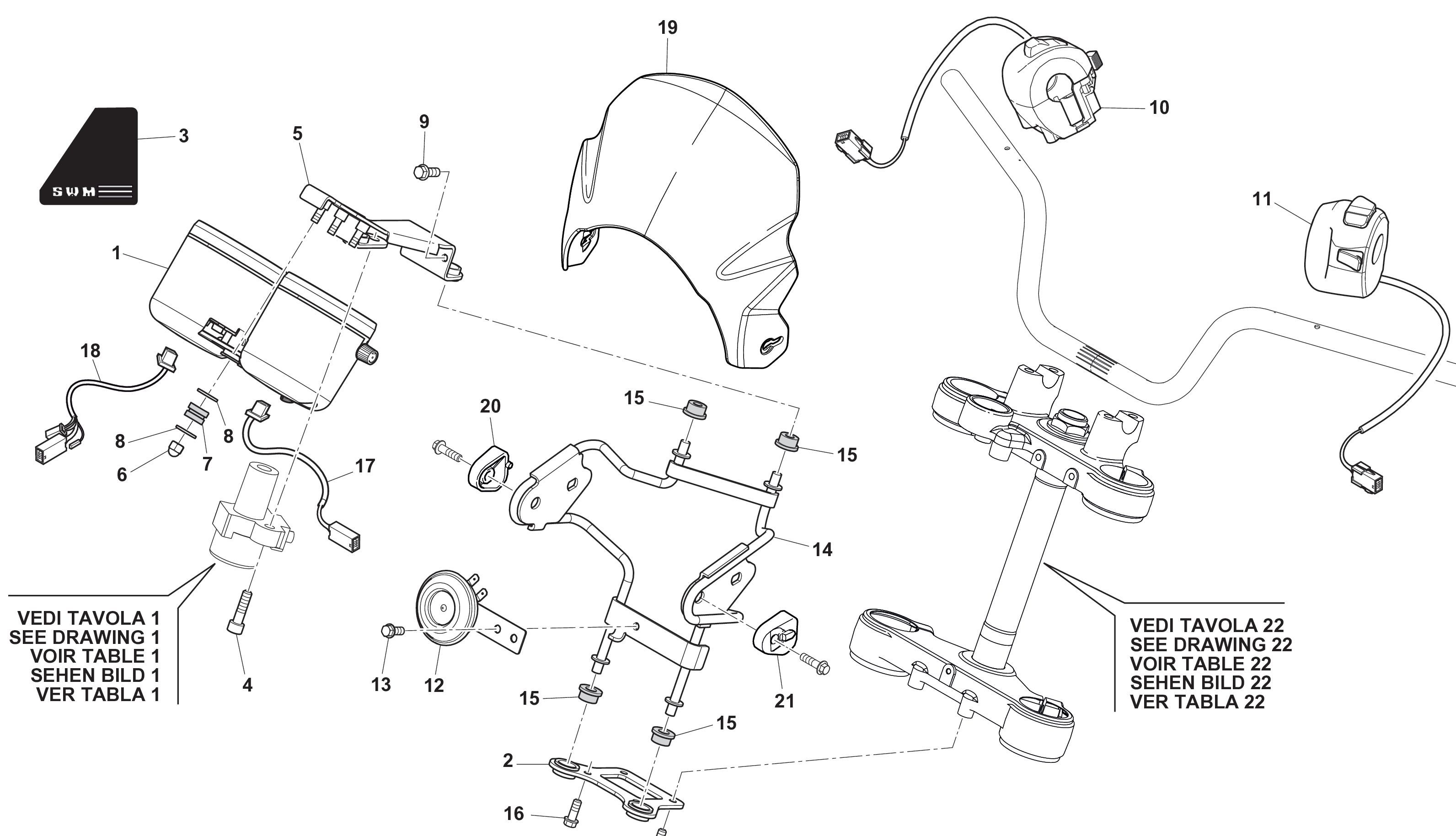Tachometer / Lenkerschalter Tachometer / Lenkerschalter